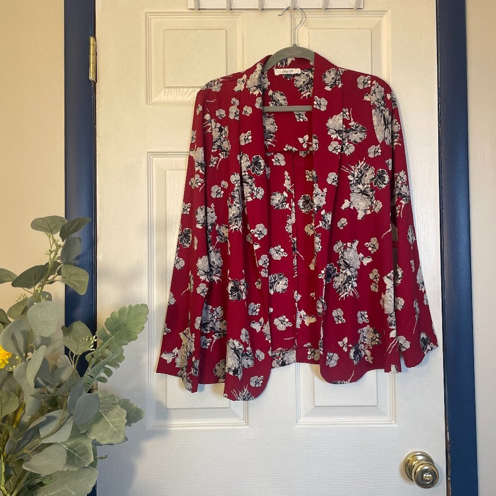 Jessy B | Cherry Blossom Blazer | Red Motif | Medium